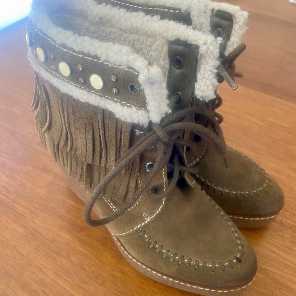 Sam Edelman Kemper fringe ankle boots size 7 1/2